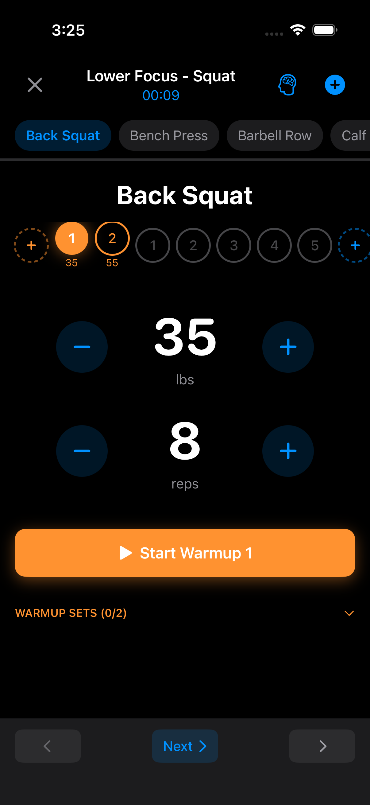 Swole app screenshot